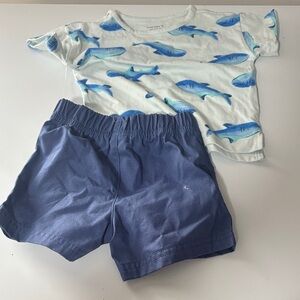 Carter's Blue Shark Print Kids Matching Set